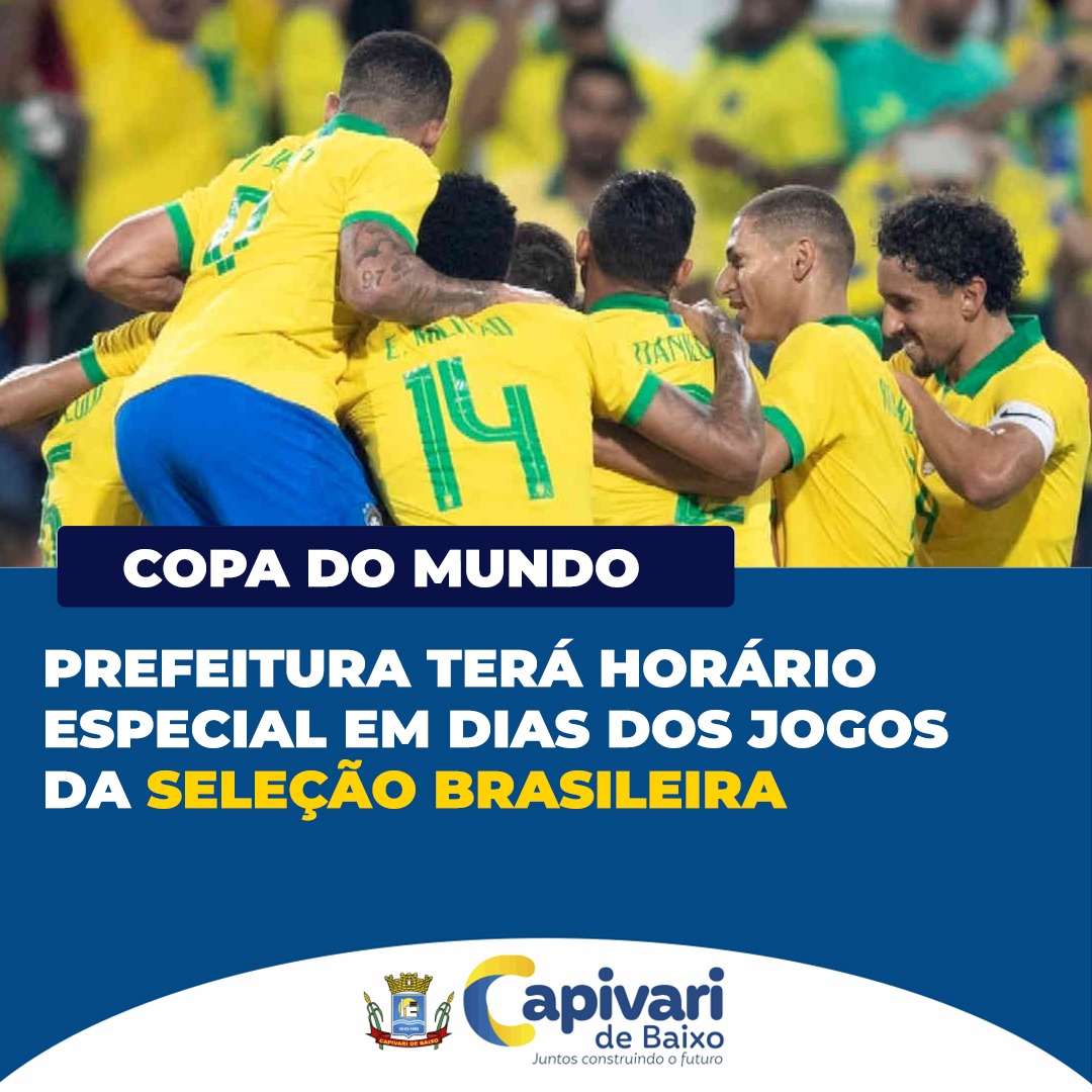 Prefeitura terá horário especial nos jogos da Seleção Brasileira