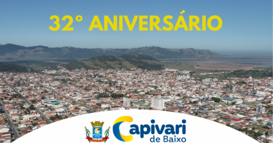 Capivari de Baixo celebra 32º aniversário com atrações diversificadas