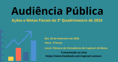 Prefeitura promove audiência pública para demonstração das Ações e Metas Fiscais do 3º Quadrimestre de 2024